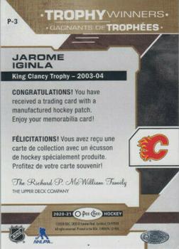 2020-21 O-Pee-Chee - Trophy Patches #P-3 Jarome Iginla Back