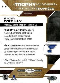 2020-21 O-Pee-Chee - Trophy Patches #P-16 Ryan O'Reilly Back
