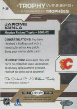 2020-21 O-Pee-Chee - Trophy Patches #P-28 Jarome Iginla Back