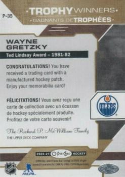 2020-21 O-Pee-Chee - Trophy Patches #P-35 Wayne Gretzky Back