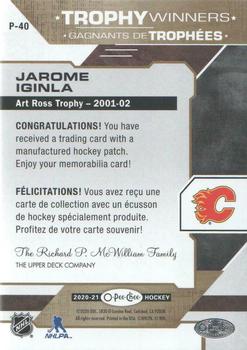 2020-21 O-Pee-Chee - Trophy Patches #P-40 Jarome Iginla Back