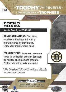 2020-21 O-Pee-Chee - Trophy Patches #P-54 Zdeno Chara Back