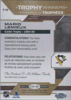2020-21 O-Pee-Chee - Trophy Patches #P-58 Mario Lemieux Back