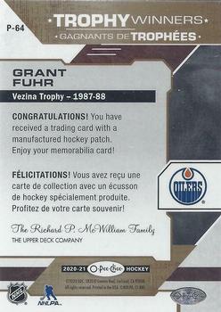 2020-21 O-Pee-Chee - Trophy Patches #P-64 Grant Fuhr Back