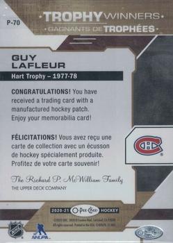 2020-21 O-Pee-Chee - Trophy Patches #P-70 Guy Lafleur Back