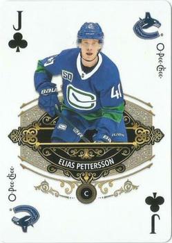 2020-21 O-Pee-Chee - Playing Cards #J♣ Elias Pettersson Front