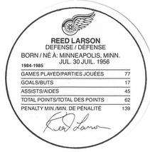 1985-86 Kellogg's Accordion Discs #NNO Reed Larson Back