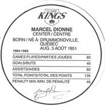 1985-86 Kellogg's Accordion Discs #NNO Marcel Dionne Back