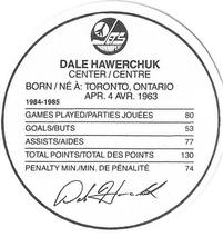 1985-86 Kellogg's Accordion Discs #NNO Dale Hawerchuk Back