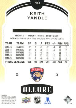 2020-21 Upper Deck Allure #10 Keith Yandle Back