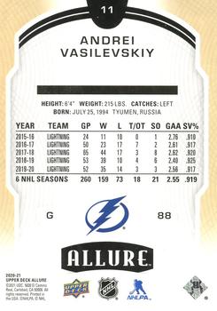 2020-21 Upper Deck Allure #11 Andrei Vasilevskiy Back