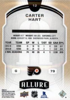 2020-21 Upper Deck Allure #12 Carter Hart Back