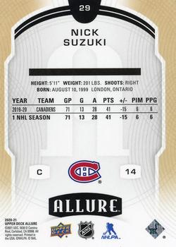 2020-21 Upper Deck Allure #29 Nick Suzuki Back