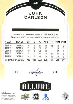 2020-21 Upper Deck Allure #40 John Carlson Back