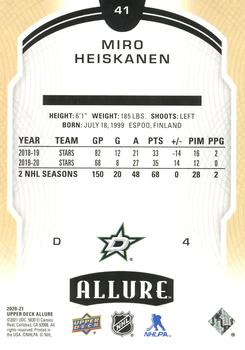 2020-21 Upper Deck Allure #41 Miro Heiskanen Back