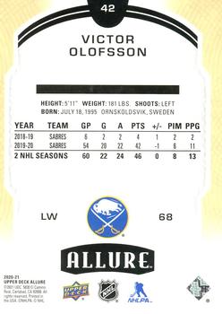 2020-21 Upper Deck Allure #42 Victor Olofsson Back
