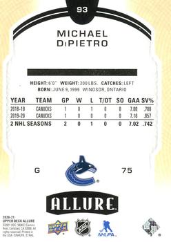2020-21 Upper Deck Allure #93 Michael DiPietro Back