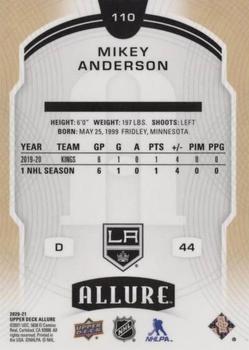 2020-21 Upper Deck Allure #110 Mikey Anderson Back