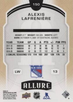 2020-21 Upper Deck Allure #150 Alexis Lafreniere Back