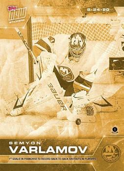 2019-20 Topps Now NHL Stickers - Stanley Cup Playoffs Gold #SCP-103G Semyon Varlamov Front