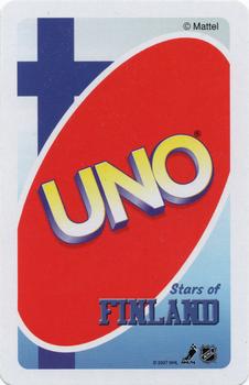 2007 UNO Stars of Finland #Y6 Tuomo Ruutu Back