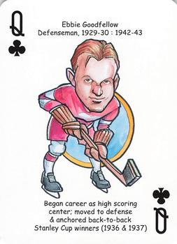2017 Hero Decks Detroit Red Wings Hockey Heroes Playing Cards #Q♣ Ebbie Goodfellow Front