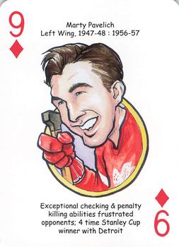 2017 Hero Decks Detroit Red Wings Hockey Heroes Playing Cards #9♦ Marty Pavelich Front