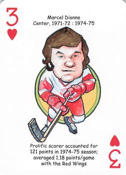 2017 Hero Decks Detroit Red Wings Hockey Heroes Playing Cards #3♥ Marcel Dionne Front