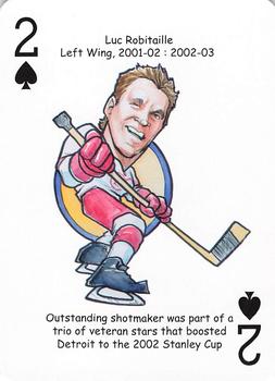 2017 Hero Decks Detroit Red Wings Hockey Heroes Playing Cards #2♠ Luc Robitaille Front