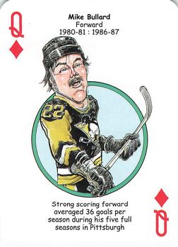 2017 Hero Decks Pittsburgh Penguins Hockey Heroes Playing Cards #Q♦ Mike Bullard Front