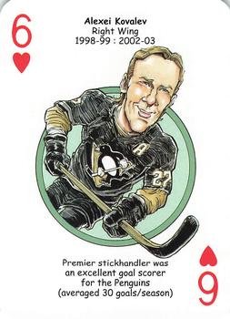 2017 Hero Decks Pittsburgh Penguins Hockey Heroes Playing Cards #6♥ Alexei Kovalev Front