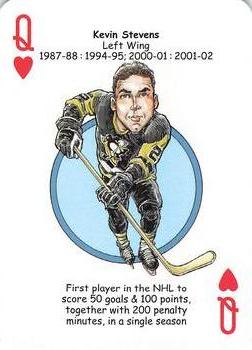 2017 Hero Decks Pittsburgh Penguins Hockey Heroes Playing Cards #Q♥ Kevin Stevens Front