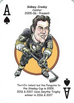 2017 Hero Decks Pittsburgh Penguins Hockey Heroes Playing Cards #A♠ Sidney Crosby Front