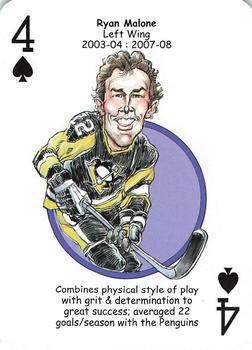 2017 Hero Decks Pittsburgh Penguins Hockey Heroes Playing Cards #4♠ Ryan Malone Front