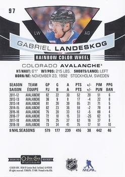 2019-20 O-Pee-Chee Platinum - Rainbow Color Wheel #97 Gabriel Landeskog Back