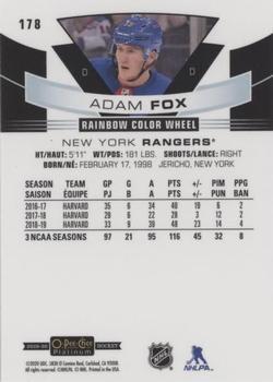 2019-20 O-Pee-Chee Platinum - Rainbow Color Wheel #178 Adam Fox Back