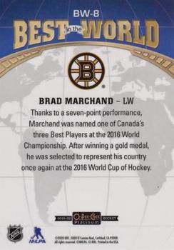 2019-20 O-Pee-Chee Platinum - Best In The World Mosaic #BW-8 Brad Marchand Back