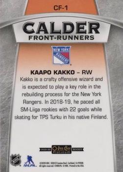 2019-20 O-Pee-Chee Platinum - Calder Front-Runners Mosaic #CF-1 Kaapo Kakko Back