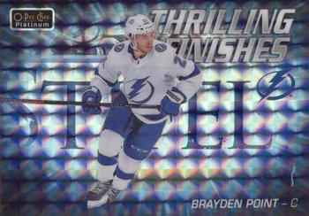 2019-20 O-Pee-Chee Platinum - Thrilling Finishes Mosaic #TF-4 Brayden Point Front