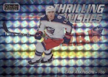 2019-20 O-Pee-Chee Platinum - Thrilling Finishes Mosaic #TF-5 Cam Atkinson Front