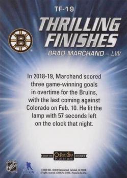 2019-20 O-Pee-Chee Platinum - Thrilling Finishes Mosaic #TF-19 Brad Marchand Back