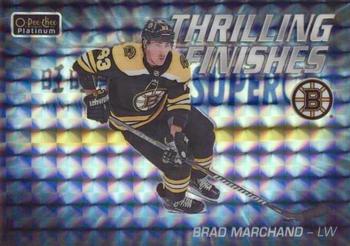 2019-20 O-Pee-Chee Platinum - Thrilling Finishes Mosaic #TF-19 Brad Marchand Front