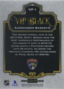 2019-20 O-Pee-Chee Platinum - VIP Black #VIP-1 Aleksander Barkov Back