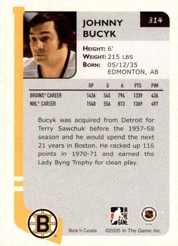 2004-05 In The Game Franchises US East - SportsFest Chicago #314 Johnny Bucyk Back