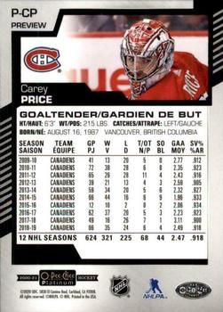 2020-21 O-Pee-Chee - O-Pee-Chee Platinum Preview #P-CP Carey Price Back