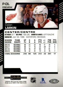 2020-21 O-Pee-Chee - O-Pee-Chee Platinum Preview #P-DL Dylan Larkin Back