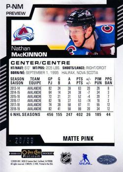 2020-21 O-Pee-Chee - O-Pee-Chee Platinum Preview Matte Pink #P-NM Nathan MacKinnon Back