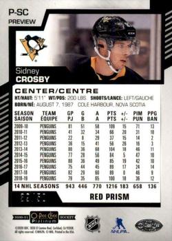 2020-21 O-Pee-Chee - O-Pee-Chee Platinum Preview Red Prism #P-SC Sidney Crosby Back