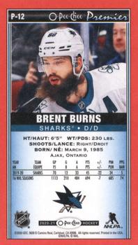 2020-21 O-Pee-Chee - O-Pee-Chee Premier Tallboys Red #P-12 Brent Burns Back