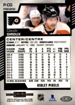 2020-21 O-Pee-Chee - O-Pee-Chee Platinum Preview Violet Pixels #P-CG Claude Giroux Back